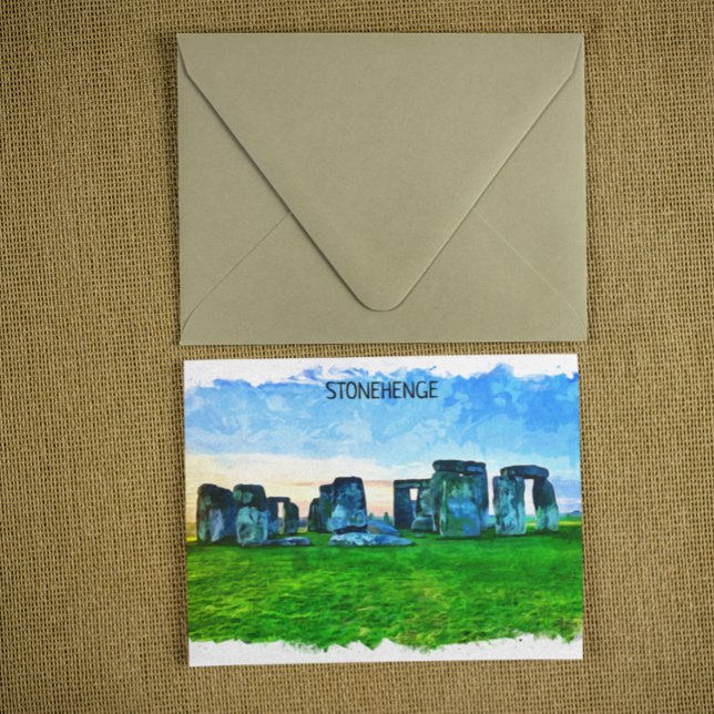 Cartão Postal Stonehenge England Painting (stonehenge england postcard)