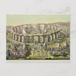 Cartão Postal Stonehenge, ou um templo circular dos Druids, pl