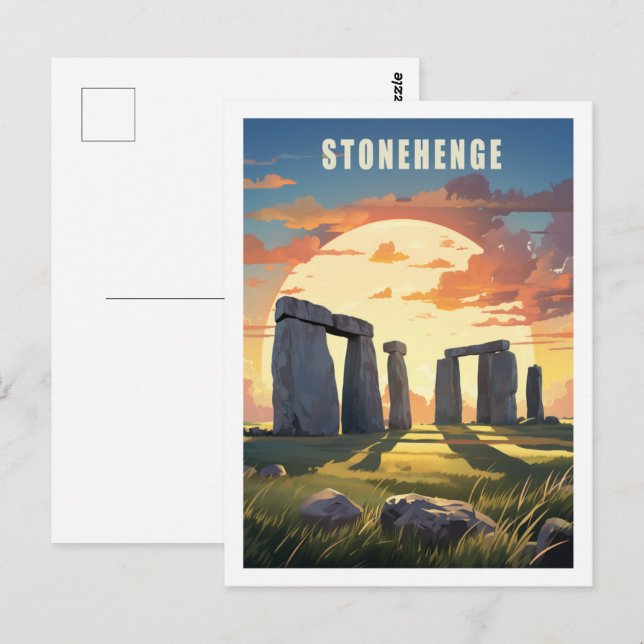 Cartão Postal Stonehenge United Kingdom Famous Viagem Place (Frente/Verso)