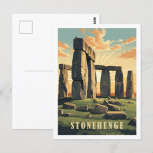 Cartão Postal Stonehenge United Kingdom Famous Viagem Place