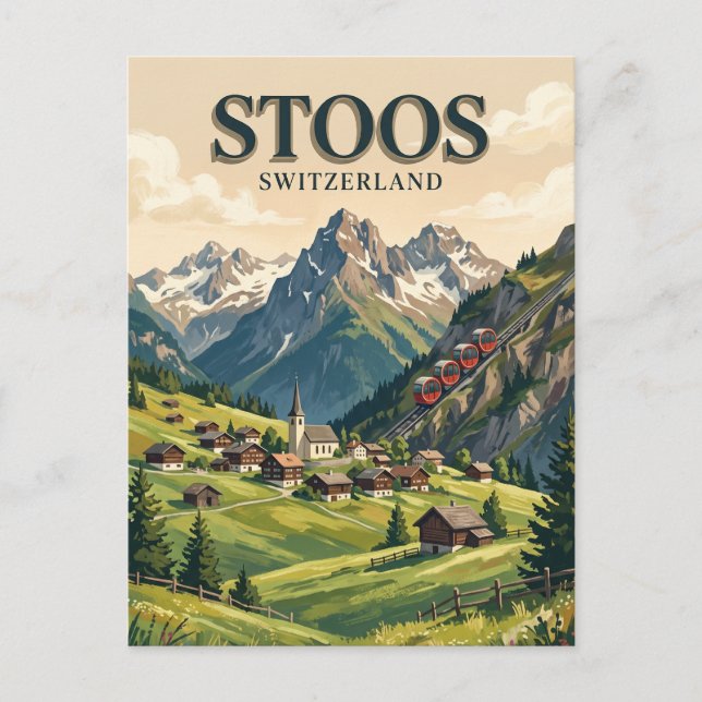Cartão Postal Stoos Suíça (Frente)
