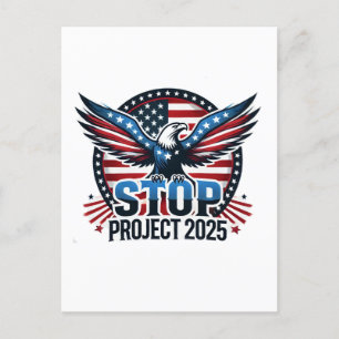 Cartão Postal Stop Project 2025 - Vote Blue - Defende Democracia