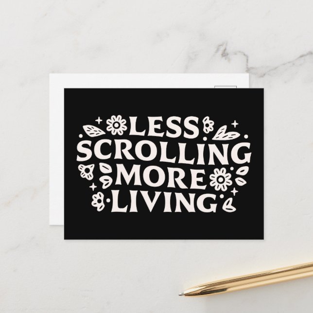 Cartão Postal Stop scrolling doomscrolling quotes aesthetic (Frente/Verso In Situ)