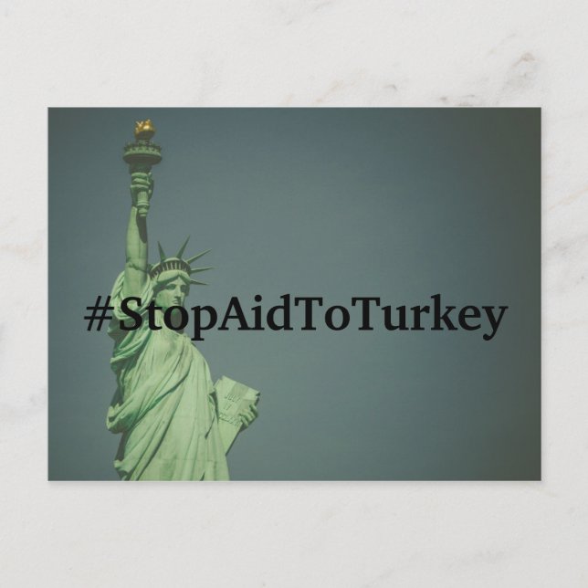 Cartão postal #StopAidToTurkey (Frente)