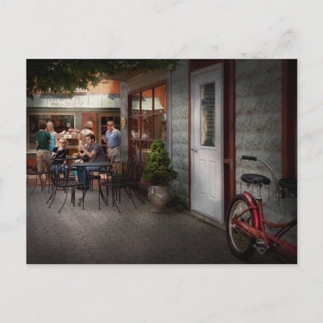Cartão Postal Storefront - Frenchtown, NJ - Em um Quaint Bistro (Frente)