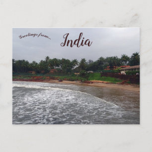 Cartão Postal Stormy Beach em Goa India