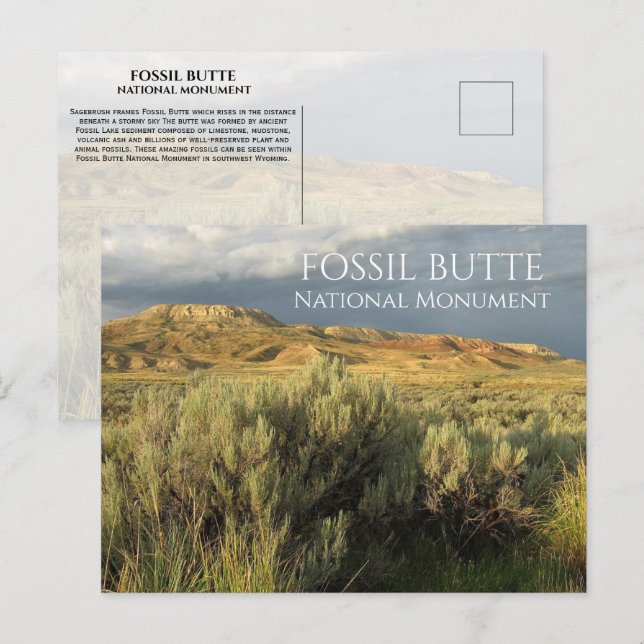 Cartão Postal Stormy Sky Fossil Butt Monument Nacional Wyoming (Frente/Verso)