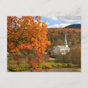 Cartão Postal Stowe Vermont no outono