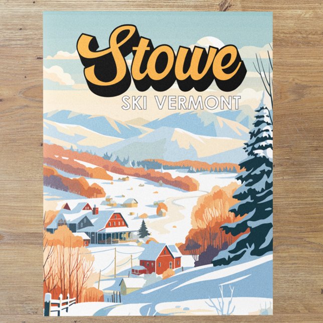 Cartão Postal Stowe Vermont Winter Vintage (Criador carregado)