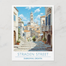 Cartão Postal Straden Street Dubrovnik Viagem da Croácia
