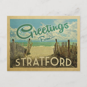 Cartão Postal Stratford Connecticut Beach Viagens vintage