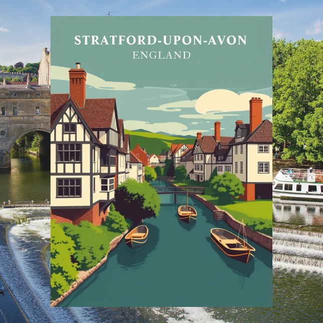 Cartão Postal Stratford-on-Avon, England Vintage (Stratford-upon-Avon, England Vintage Postcard)