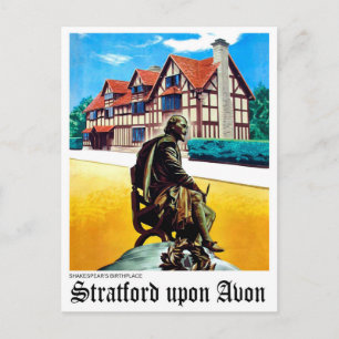 Cartão Postal Stratford sobre Avon, berço de shakespear