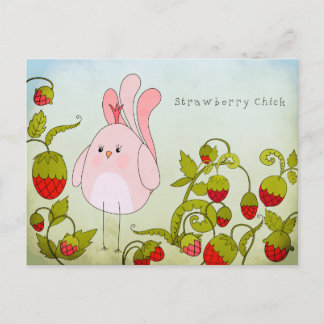 Cartão Postal Strawberry Chick