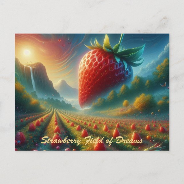 Cartão Postal Strawberry Field of Dreams (Frente)