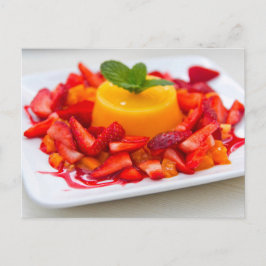 CARTÃO POSTAL STRAWBERRY ORANGE DESSERT POSTCROSSING