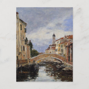 Cartão Postal Street, Antibes por Eugene Boudin