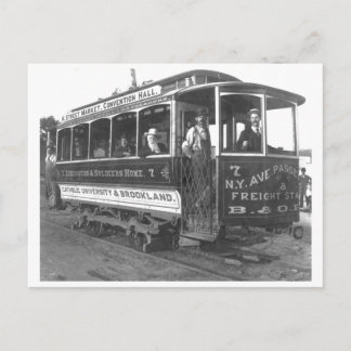 Cartão Postal Street Car Washington D.C. Vintage 1890
