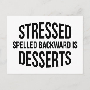 Cartão Postal Stress Ortografado Para Trás É Desserts
