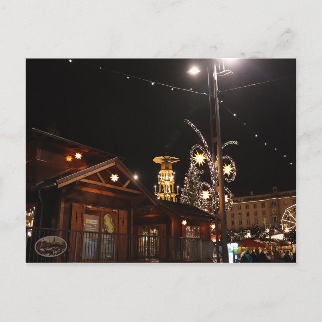 Cartão Postal Striezelmarkt at Altmarkt in Dresden (Frente)