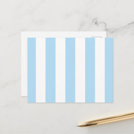 Cartão Postal Stripes Azuis, Listras Brancas, Padrão Stripe