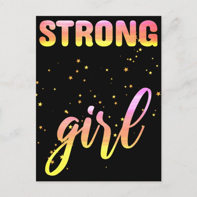 Cartão Postal Strong Girl Pastel Star (Frente)