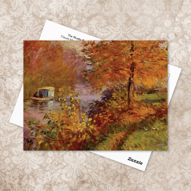 Cartão Postal Studio Boat Autumn Claude Monet (Criador carregado)