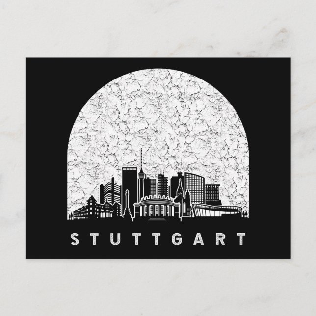 Cartão Postal Stuttgart Alemanha Skyline (Frente)