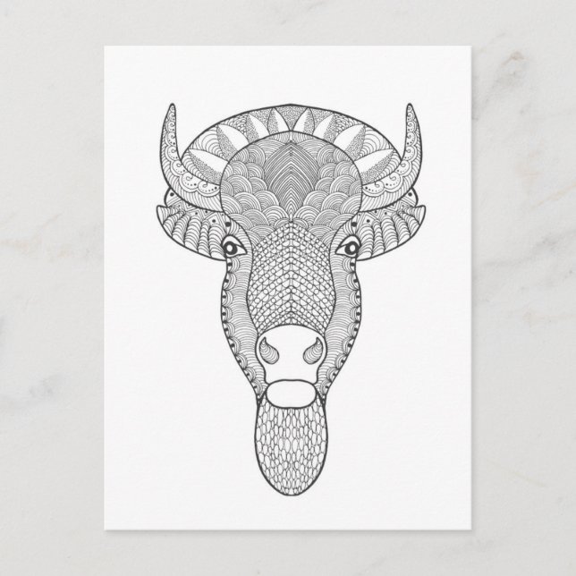 Cartão Postal Style Bull Head (Frente)