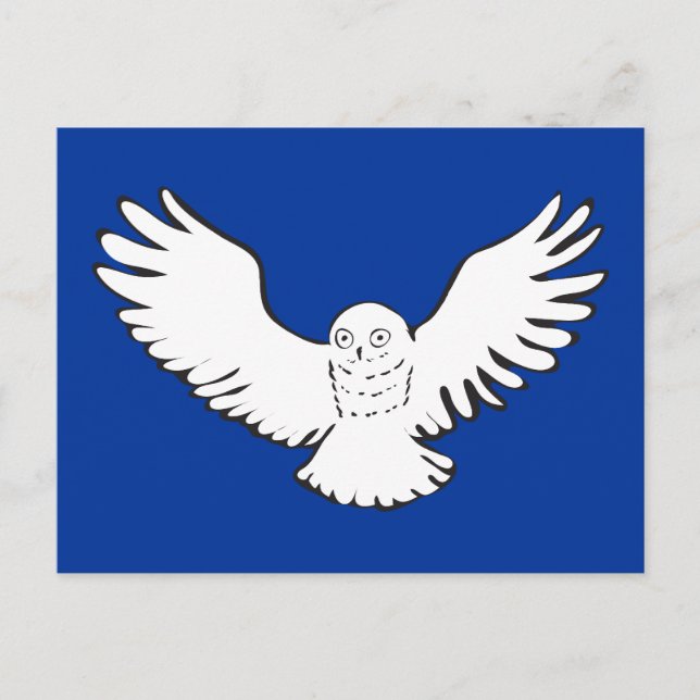 Cartão Postal Stylized Flying Snowy Owl (Frente)