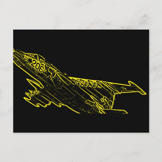 Cartão Postal SU 25 Esboço do Plano Frogfoot soviético Grach (Frente)