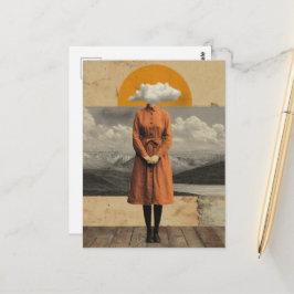 Cartão Postal Sua Cabeça Estava Nas Nuvens Arte Surrealista