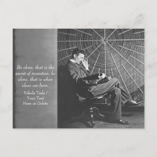 Cartão Postal Sua Citação de Texto/Inventor Colorido Nikola Sozi