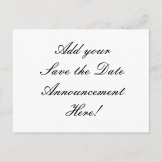 Cartão Postal Sua Design! Guardar Cartão-Postal de Casamento de 
