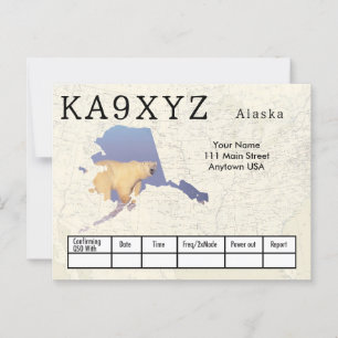 Cartão Postal Sua Foto do Alaska Shaped Cutout Personalizado QSL