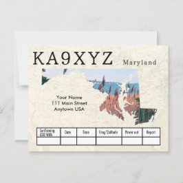 Cartão Postal Sua Foto Maryland Shapout Personalizado QSL