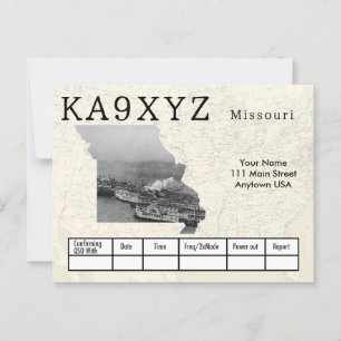 Cartão Postal Sua Foto: Missouri Shaped Cutout Custom QSL