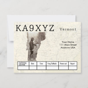 Cartão Postal Sua Foto Vermont Shaped Cutout Custom QSL