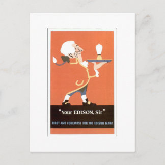 Cartão Postal Sua Ilustração Publicitária Vintage Edison Sir P