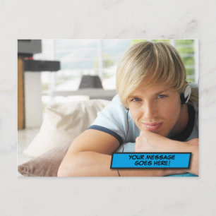 Cartão Postal Sua Mensagem Foto Diversão Retro Quadrinhos Arte P