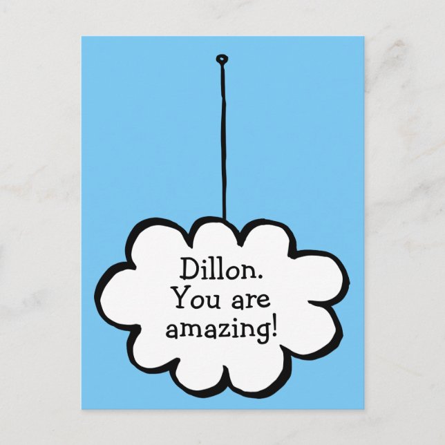 Cartão Postal Sua Nuvem de Sonho de Mensagem em uma String (Frente)