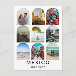 Cartão Postal Suas Memórias de Férias 9 Colagem de Arco de Fotos