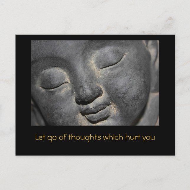 Cartão Postal Suave Escultura de Pedra Buda (Frente)