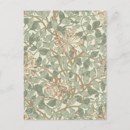 Cartão Postal Suave Verde Vintage William Morris Honeysuckle