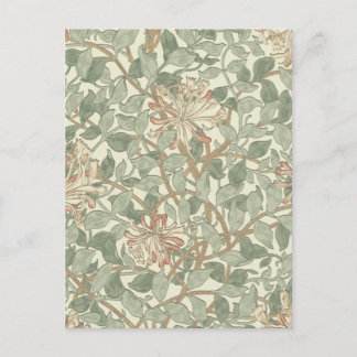 Cartão Postal Suave Verde Vintage William Morris Honeysuckle