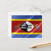 Suazilândia - Bandeira Acenando -