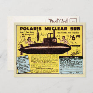 Cartão Postal Subcartão postal nuclear Vintage