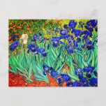 Cartão Postal Subidas por Vincent Van Gogh<br><div class="desc">Vincent Van Gogh Irises. Pintado em 1889, é uma das pinturas que criou no Santo Paul-de-Mausole hospício em Santo-Rémy-de-Provence, na França. É uma pintura a óleo. Esta pintura de óleo paisagístico de arte retrata um campo de plantas de flores de íris. Vincent Van Gogh era um artista famoso. Ele era...</div>