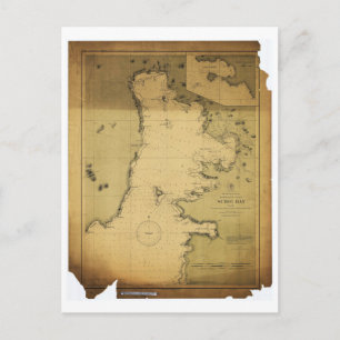 Cartão Postal Subig (Subic) Bay Luzon Filipinas 1902 Map