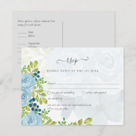 Cartão Postal Sublime AZUL POEIRADO Conjunto de Casamento Floral